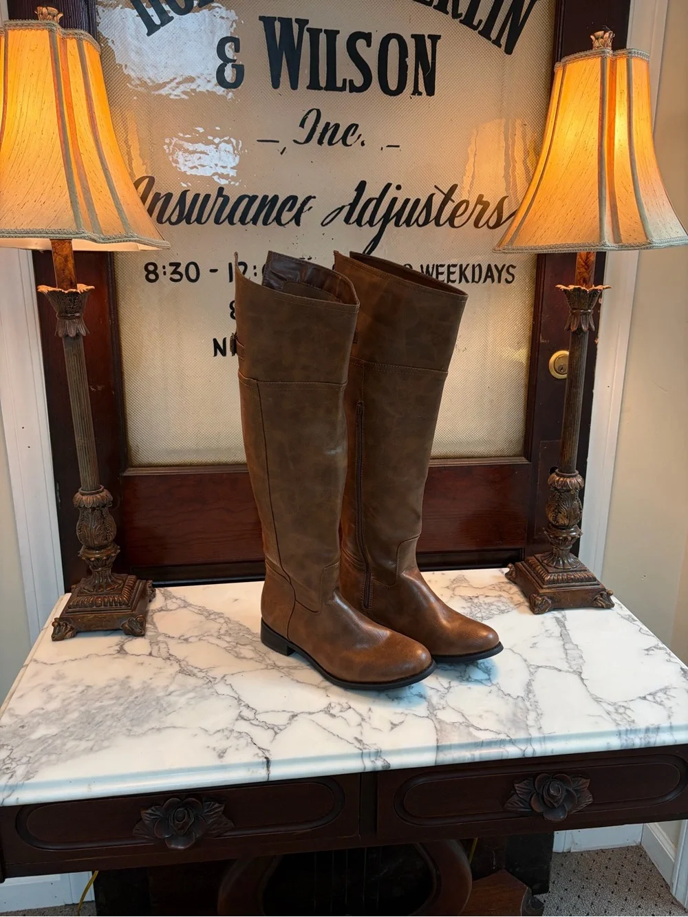 Breckelles Tall Brown Over-the-Knee Riding Boots